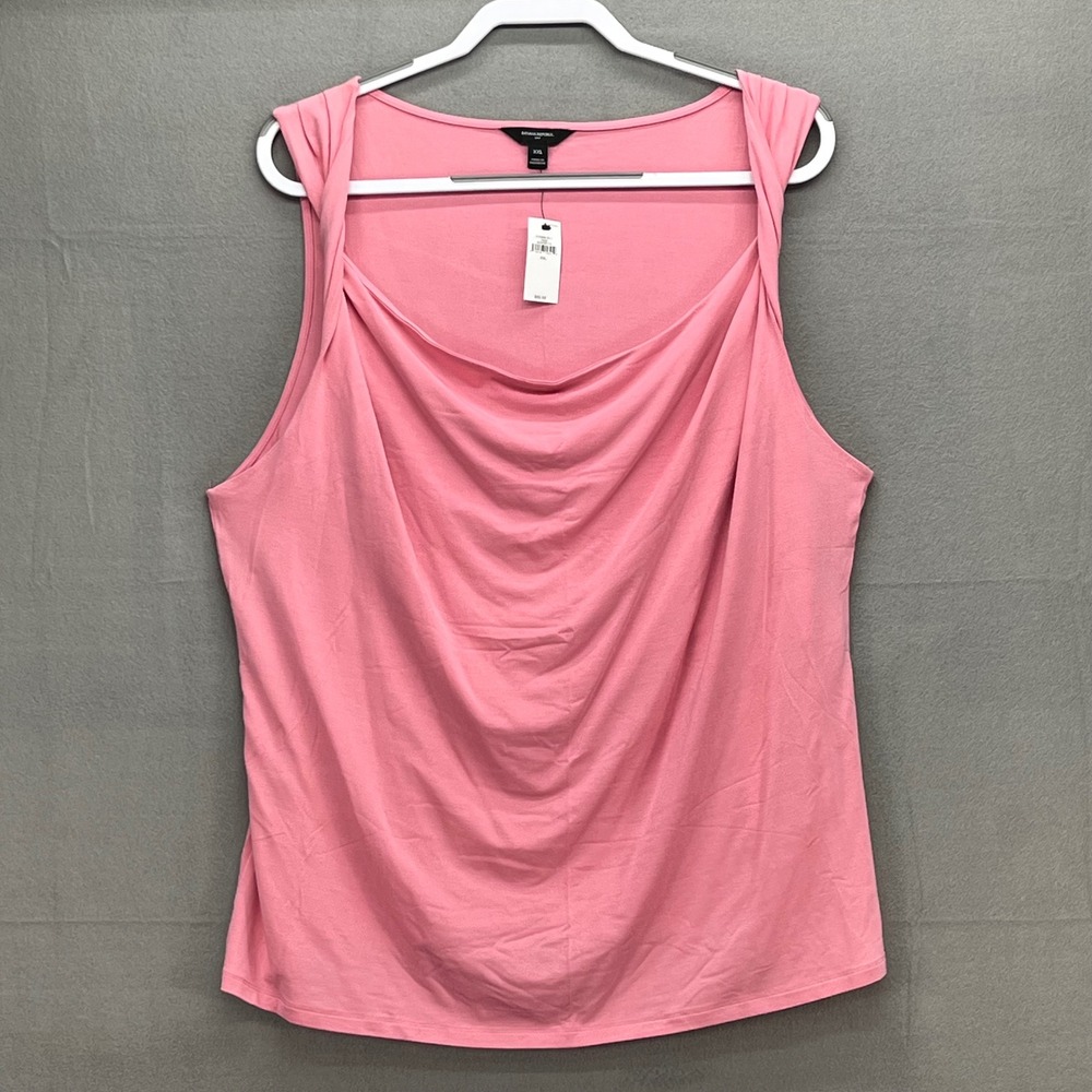 Banana Republic Pink Cowl Neck Sleeveless Draped Modal Top XXL NWT 872856